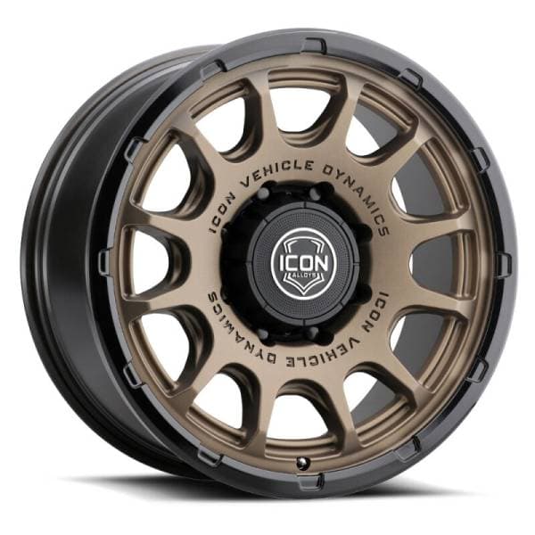 ICON Alloys Rancho 20x9 / 8x180 / 12mm / 5.5in BS Satin Bronze w/ Gloss Black Lip Wheel