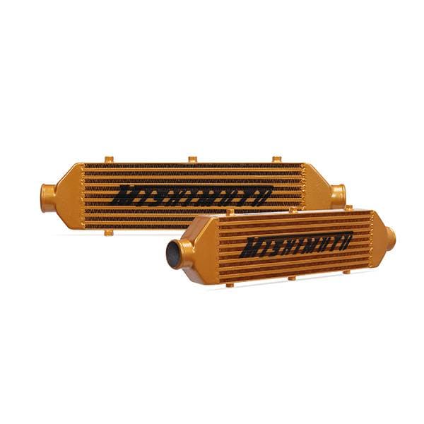 Mishimoto Universal Gold Z Line Intercooler Overall Size: 28x8x3 Core Size: 21x6x2.5 Inlet / Outlet